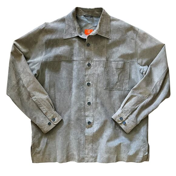 NDX Nederland Other - NDX Nederland Gray Suede Leather Men's Shirt Jacket Shacket